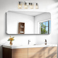 Silver Bathroom Mirror,24x48 inch Wall Mirror Wall Mounted,Rectangle Mirror Over Sink,Modern Frame Round Corner