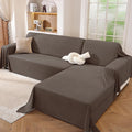 L Shaped Sectional Couch Cover 2 Piece, XXX-Large, Coffee