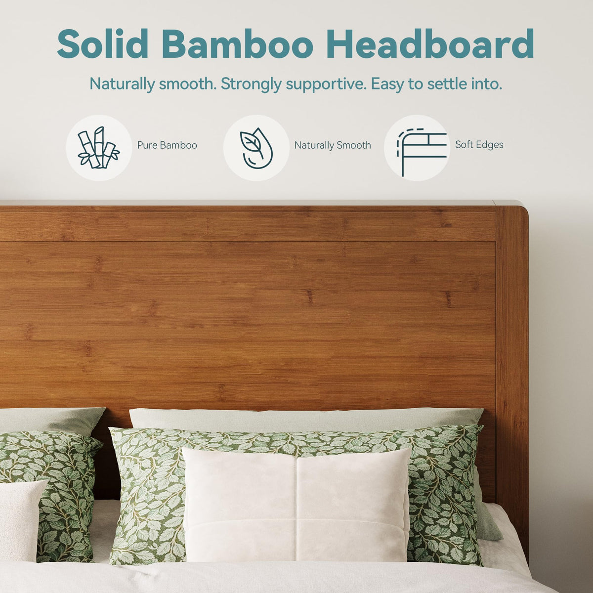 Bamboo Platform Bed Frame, Japanese Joinery, Rustic Brown