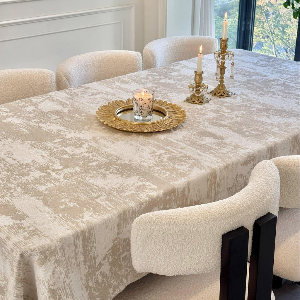 Rectangle Beige Tablecloth 60 x 84 Inch
