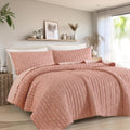 Cotton Gauze Quilt Set Queen Size Rose Paisley Bed Cover for All Season, Reversible Voile Quilt Bedding Sets with