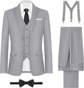 Boys Complete Suits Set with Suspenders Standard & Husky