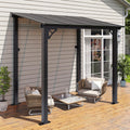 8’x 5’ Premium Gazebo with Aluminum Top Frame & Polycarbonate Panel, Wall Mounted Gazebos Pergola