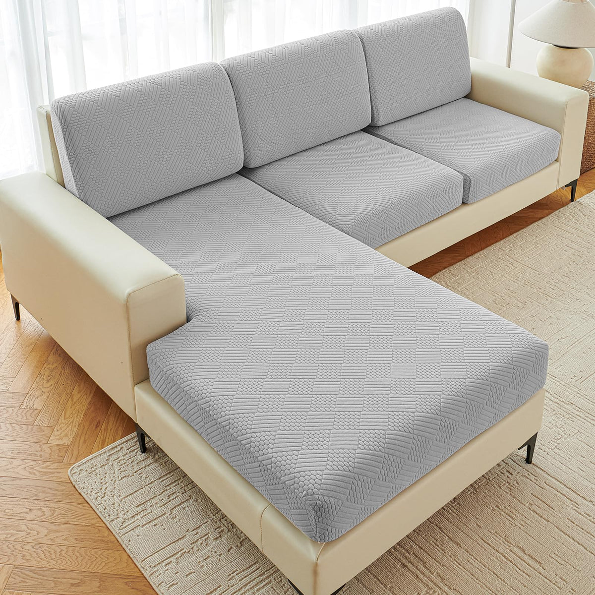 Sectional Couch Covers 6 Pieces, Stretch Couch Cushion Covers, L Shaped Washable Sofa Covers for Left/Right Sectional
