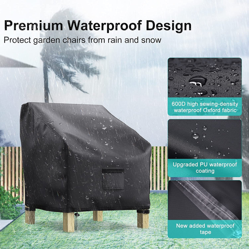 2 Pack Outdoor Waterproof 31"Wx33"Dx36"H, Black