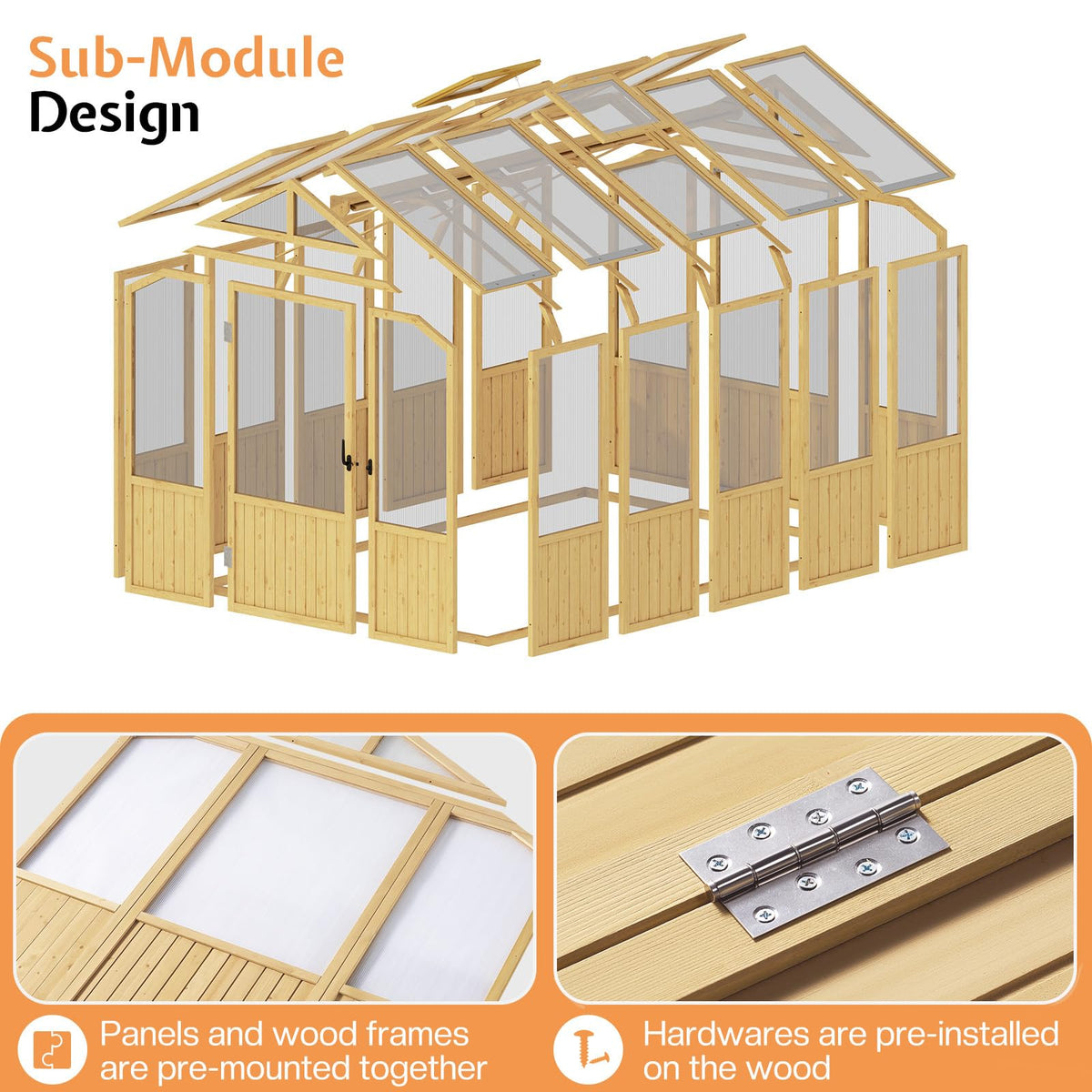 6 x 8-Ft Wooden Greenhouse