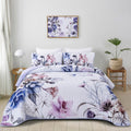Floral Quilt Set 3 Pieces Light Blue Floral Quilt Coverlet Set