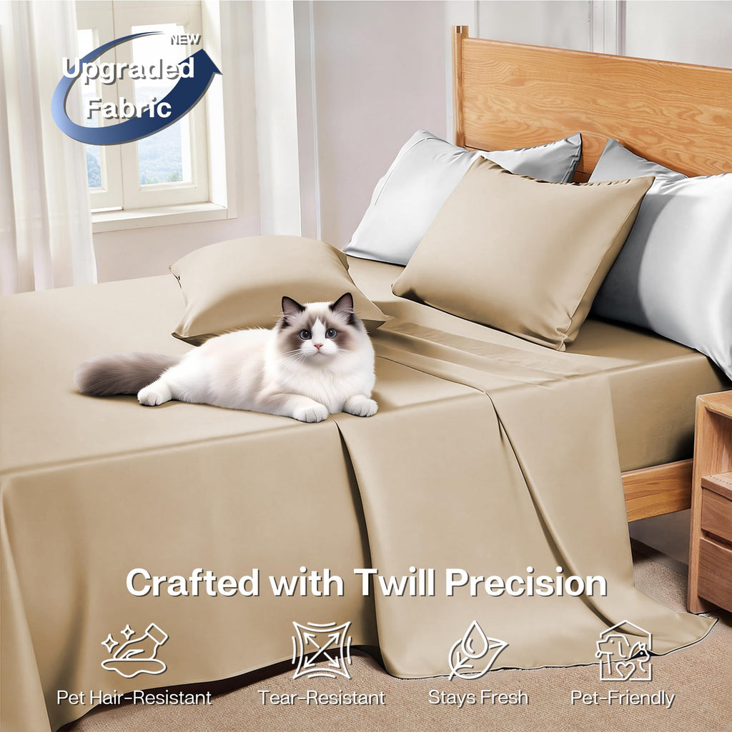 Sheets 3 Pieces, Rayon Derived from Bamboo Blend, Beige