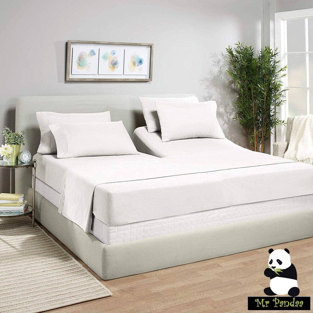 800 Thread Count - 100% Egyptian Cotton, Split Head Flex Sheet Set for Adjustable Bed 34" Split at The Top - 20" Deep