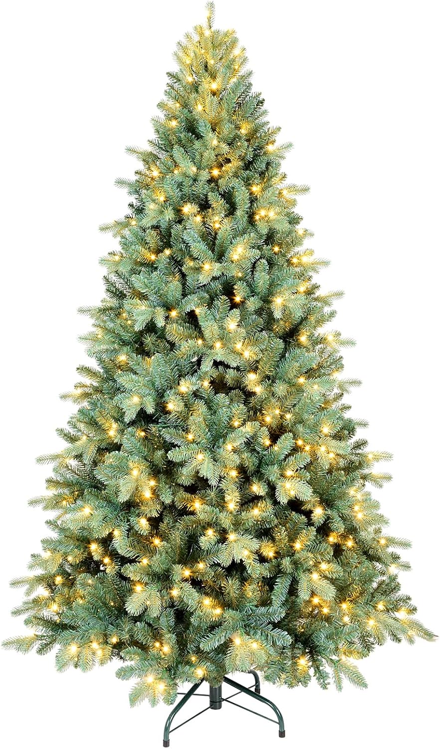 Pre-Lit Artificial Christmas Tree, 4 to 9 ft, Warm Lights, Faux Xmas Tree, Party