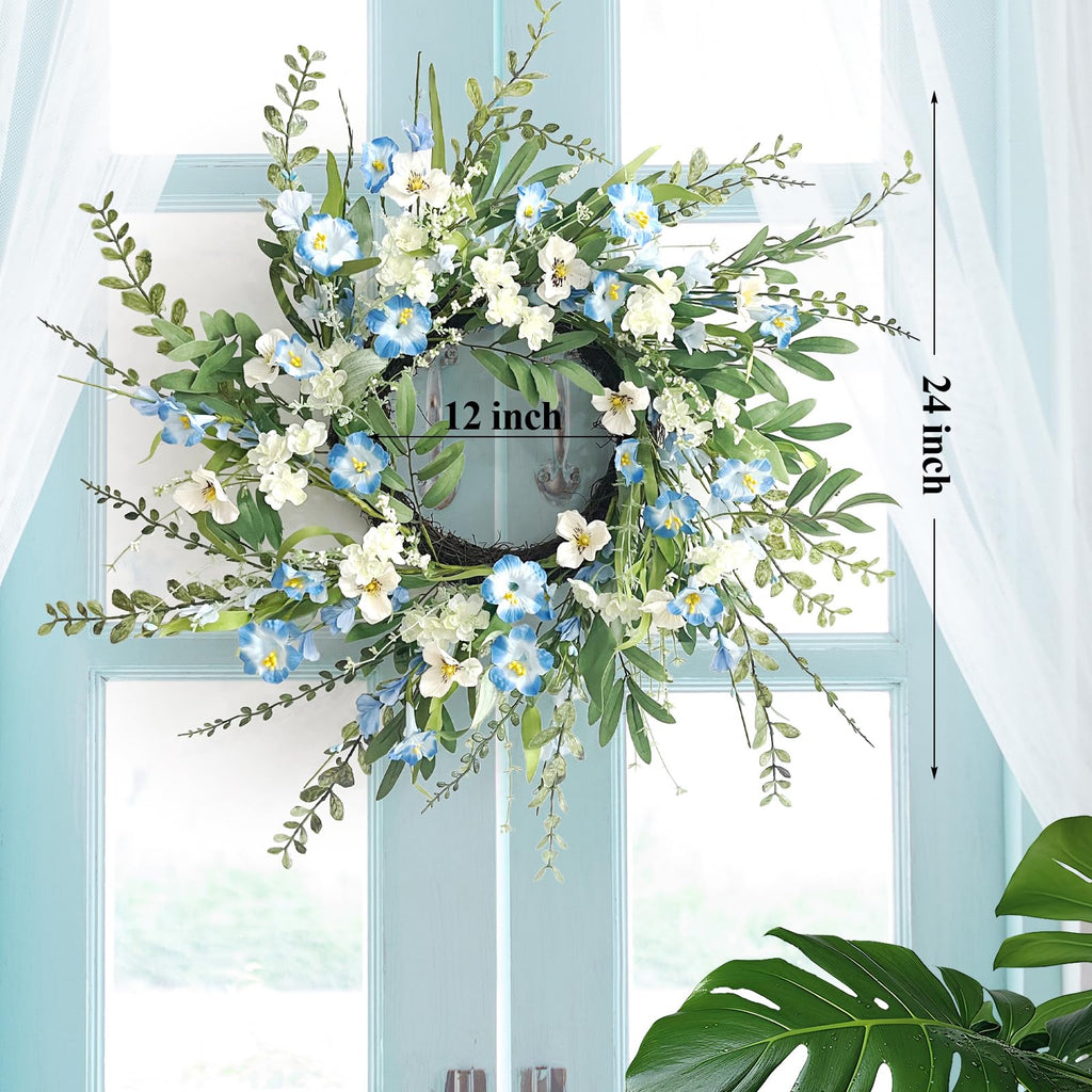 24 Inch Fall Wreath for Front Door Artificial FloralWreath