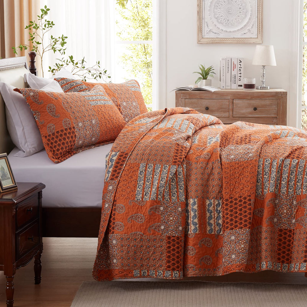 Quilt Set Size 3 Piece Bedspread Coverlet Lightweight Comforter Microfiber Bedding Set All Season
