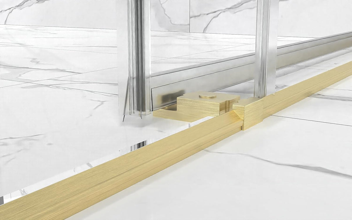 Shower Door 48"×76", Double Sliding Shower Door, Frameless Shower Door with Tempered Glass