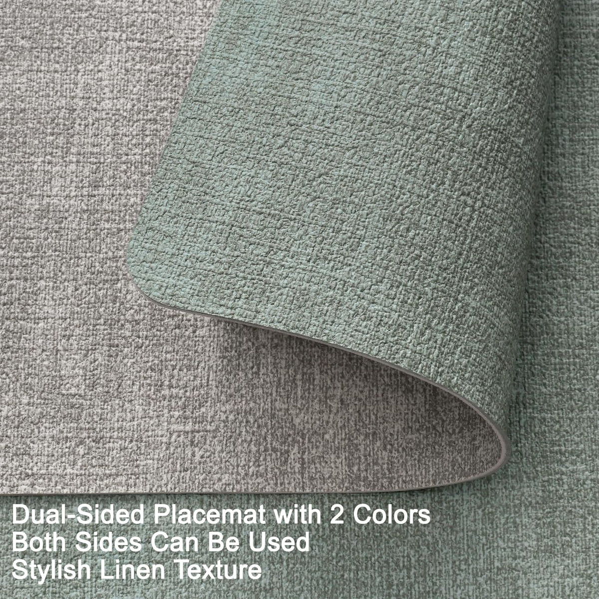 Faux Leather Placemats Set of 4, Reversible Dual-Color Place Mats