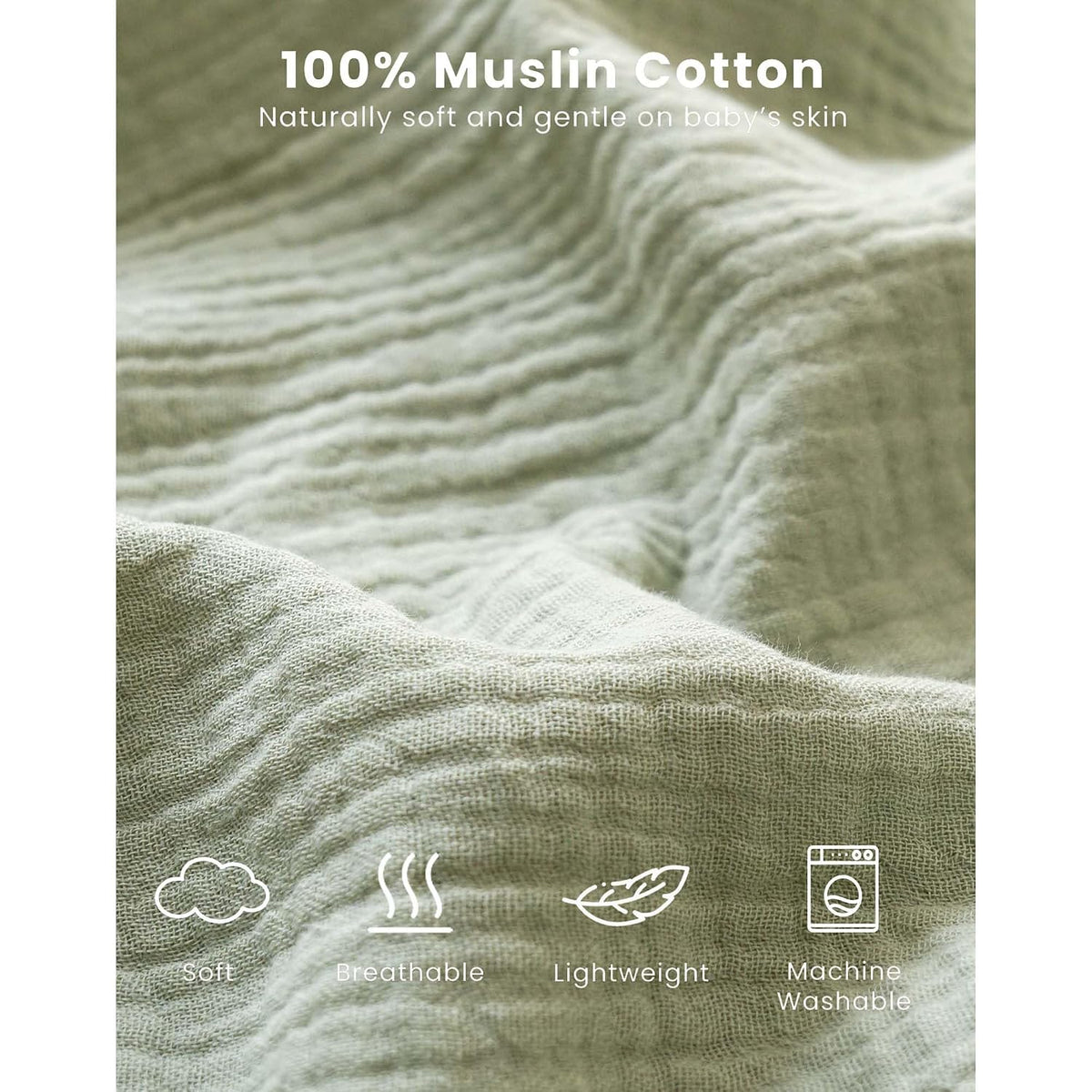 Muslin Baby Sleep Sack, 0.8 TOG Baby Wearable Blanket