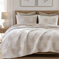 Cotton Quilt Set, Coastal Reversible Bedding, Linen
