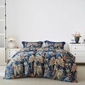 Aquatic Botanical Duvet Cover 100% Egyptian Cotton 3 Pcs Set