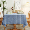 Rectangle Tablecloth 60 x 120 Inch, Farmhouse Boho Linen Table Cloths, Wrinkle Free & Washable Tablecloths for Dining