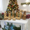 Olive Wood Nativity Manger Scene Set, Large, 12-Piece