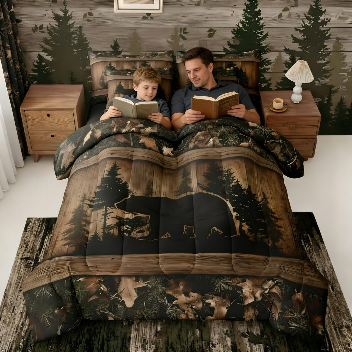 Farmhouse Black Bear Comforter Set with Sheets 7 Piece
