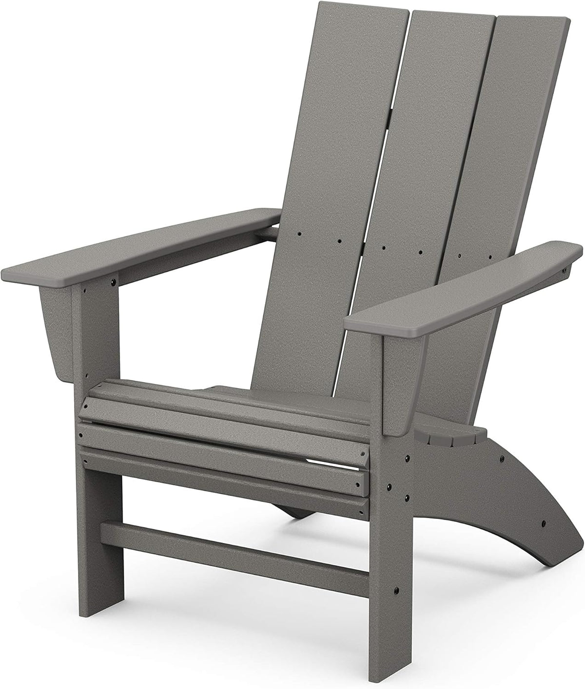 Modern Curveback Adirondack Chair, HDPE Outdoor Patio Furniture, Fade-Proof All-Weather Deck Garden Fire Pit Chair
