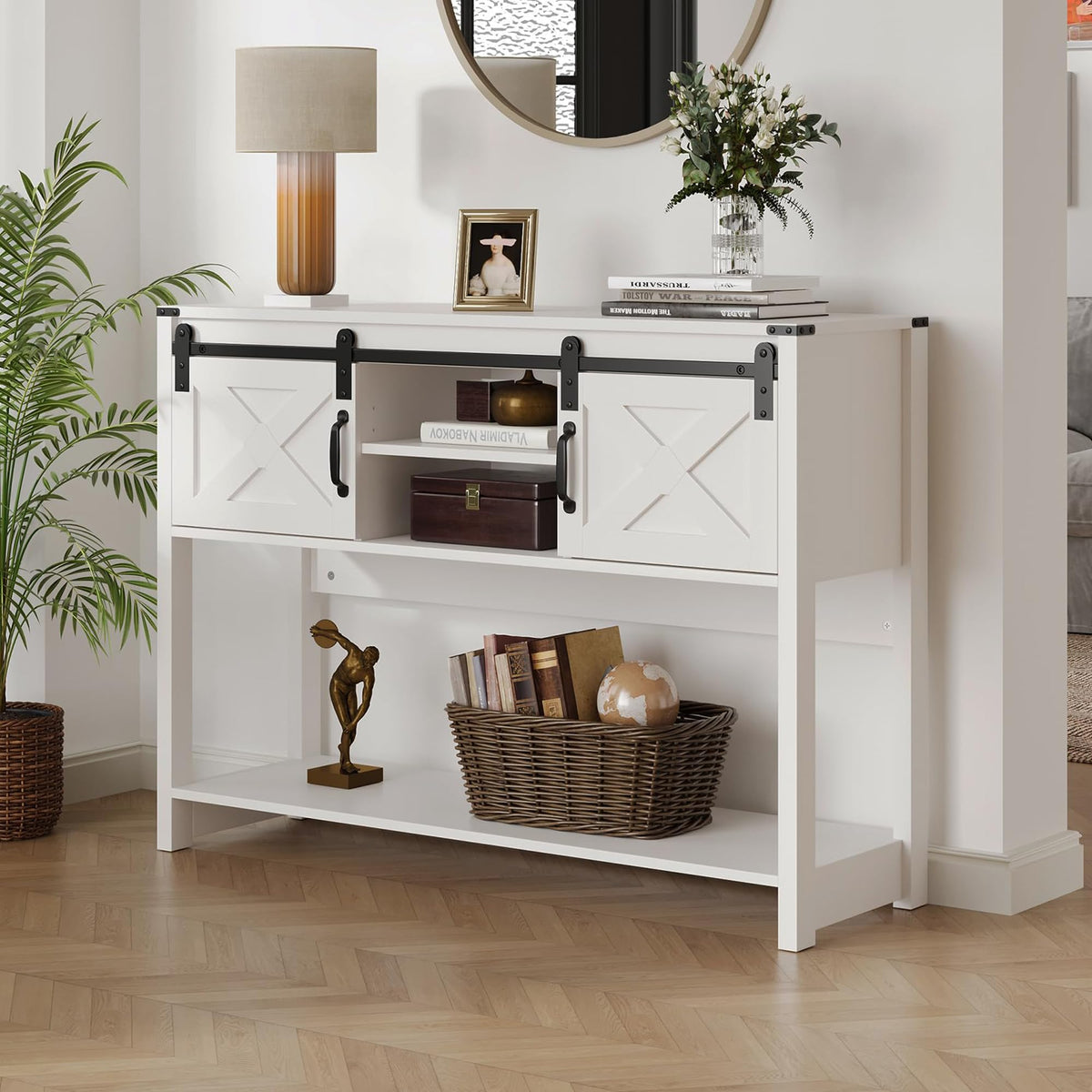 Farmhouse Entryway Table with Storage