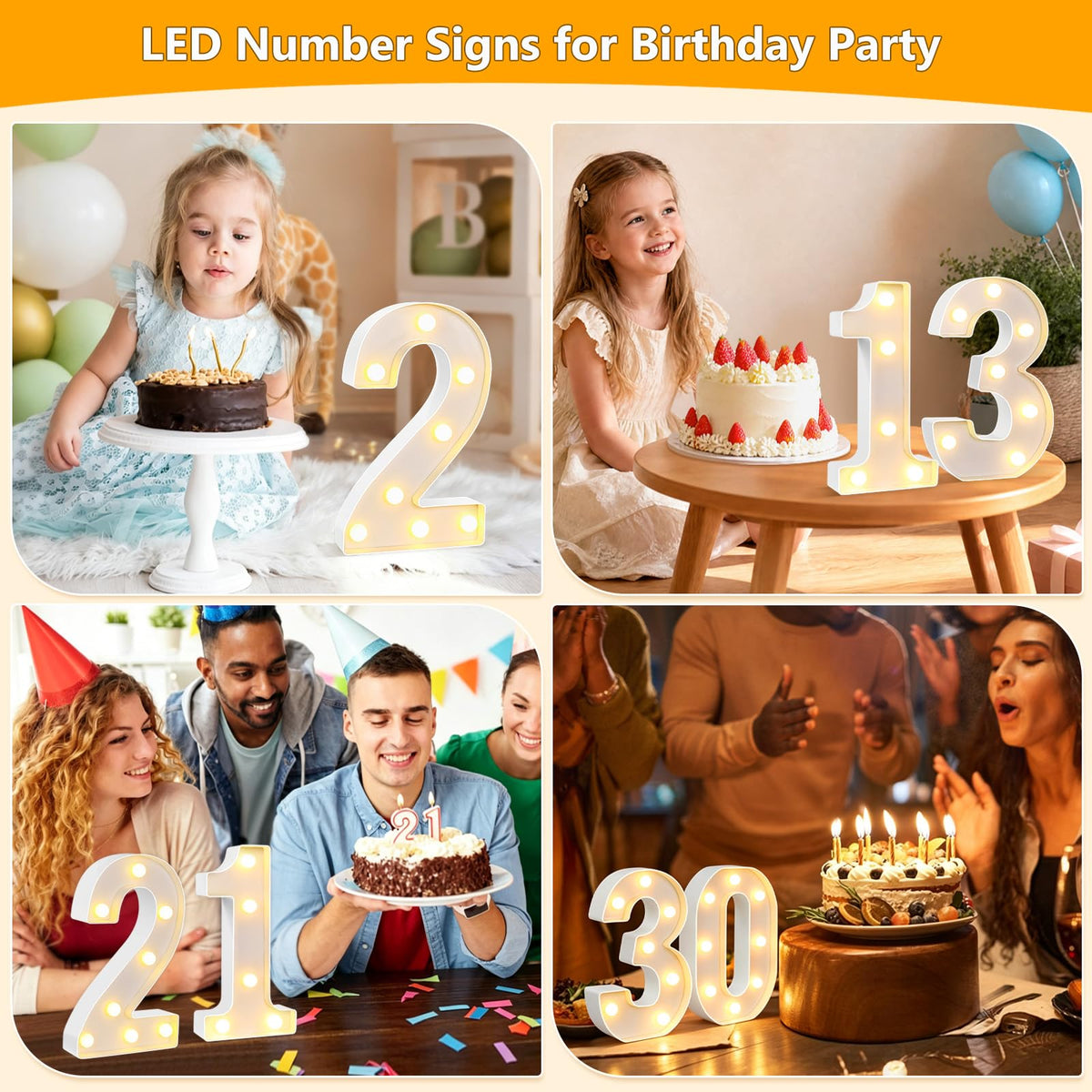 LED Light Number 14, Light Up Marquee Number 14 Lights for 14 Birthday Party Decoration Wedding Anniversary Backdrop