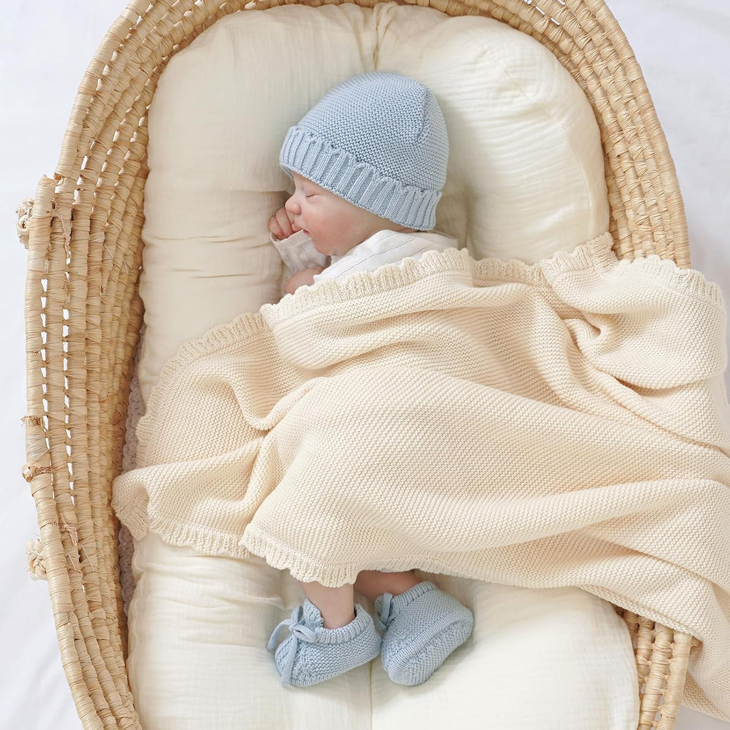 Baby Booties with Hat Set