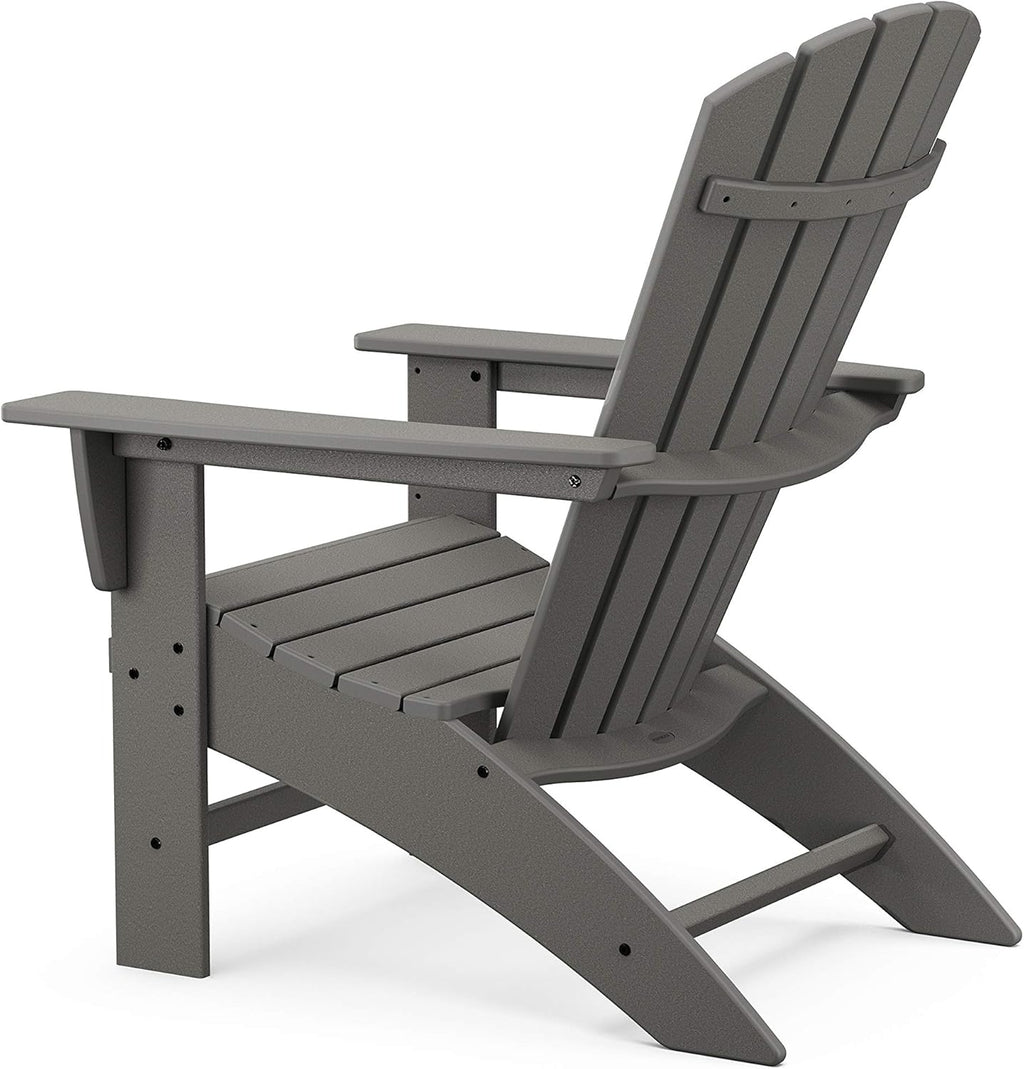 Nautical Curveback Adirondack Chair, HDPE Outdoor Patio Furniture for Deck, Pool, Garden, Made in USA