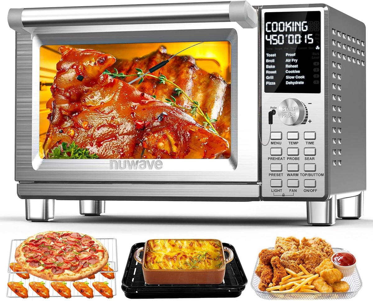 Bravo Pro Smart Toaster Oven Countertop, True Air Fryer Combo w/Improved 100% Convection, 35% Crispier, 112 Presets
