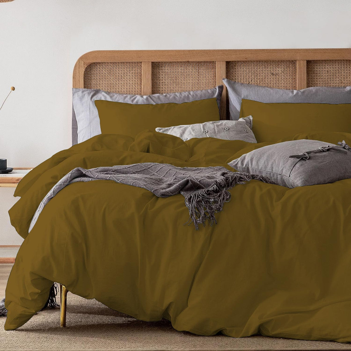 3 Piece Super King Plus Size (120" x 120") Inch Luxury Soft Duvet Cover Set 800 Thread Count 100% Egyptian Cotton