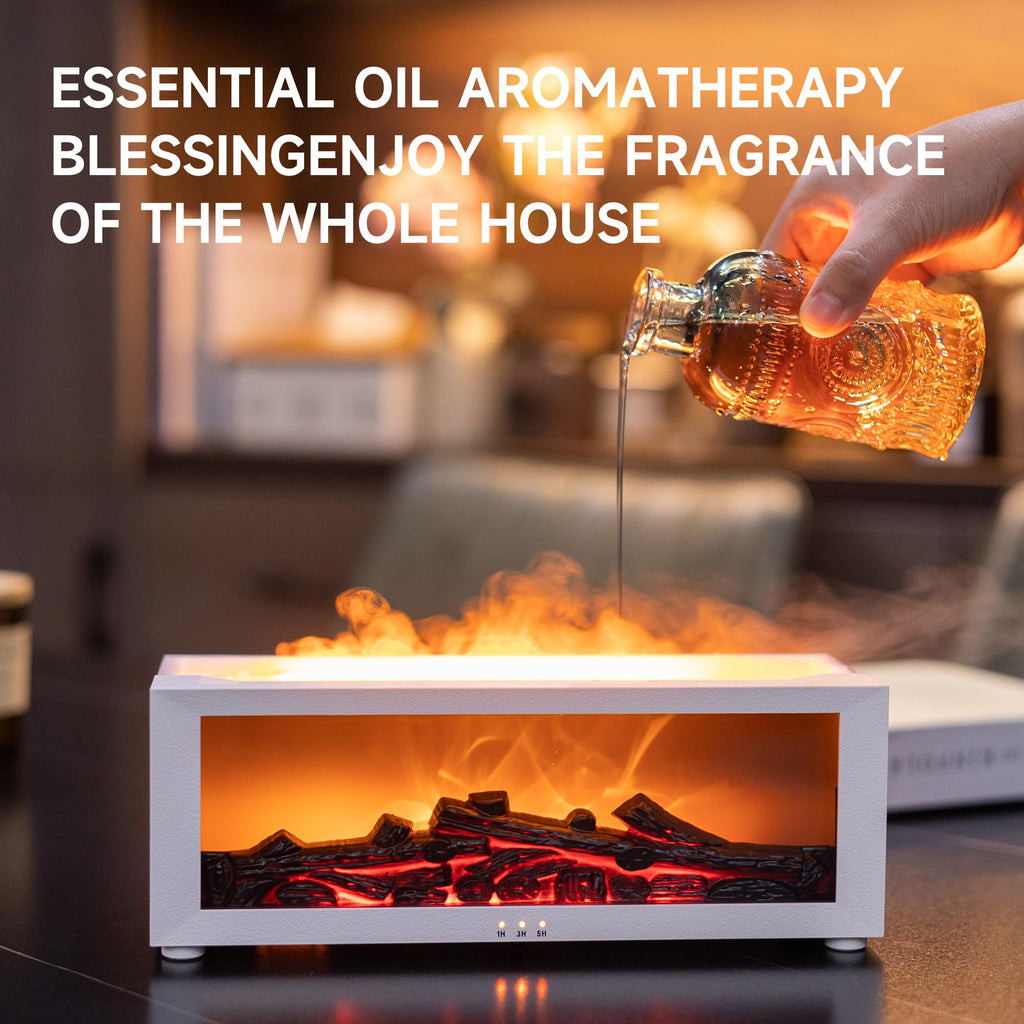 Fireplace Flame Essential Oil Diffuser Humidifier, Aromatherapy