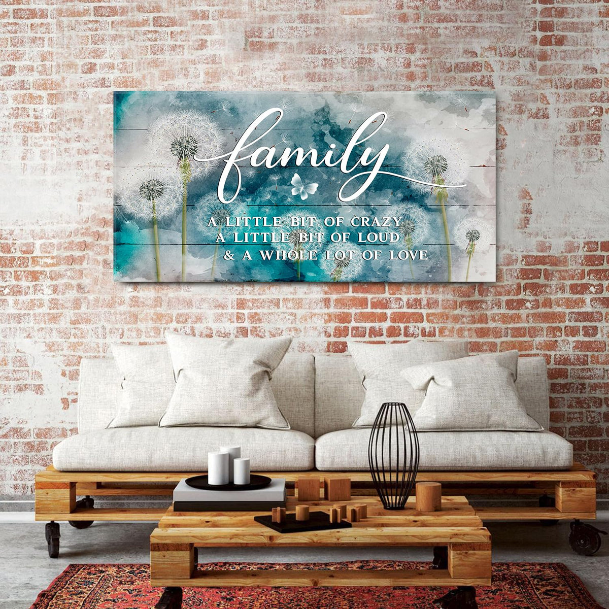 Inspirational Family Wall Art Farmhouse Home Decor Dandelion Botanical Canvas Prints Rustic Family Saying Sign