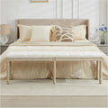 58'' Linen End of Bed Bench King Size, White | Vintage, Upholstered, Button-Tufted, Carved Wood Legs