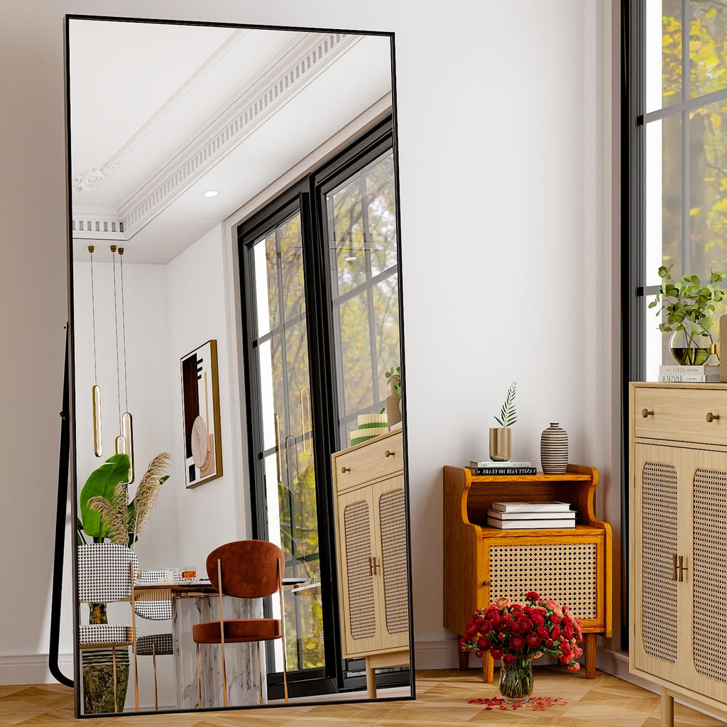 76"x34" Full Length Mirror Large Rectangle Full Body Mirror, Black