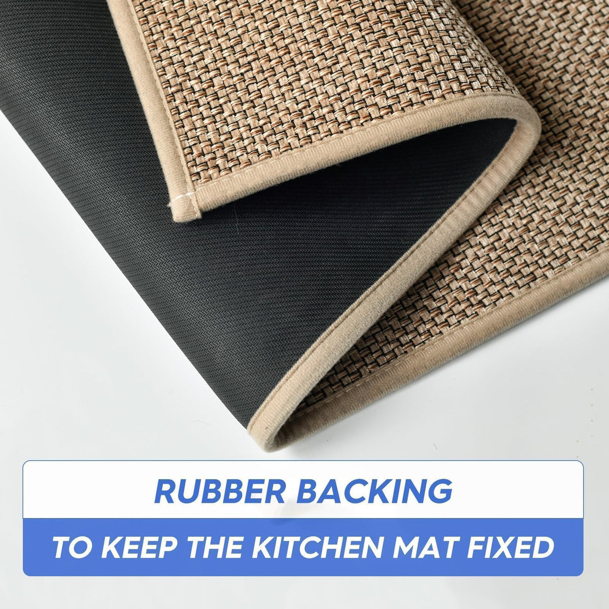 Washable Non Slip Kitchen Rugs and Mats Set of 2, Rubber Backing Absorbent Kitchen Mats for Floor Front of Sink