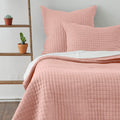 Cameron Solid Color Pink Linen Quilt & Shams