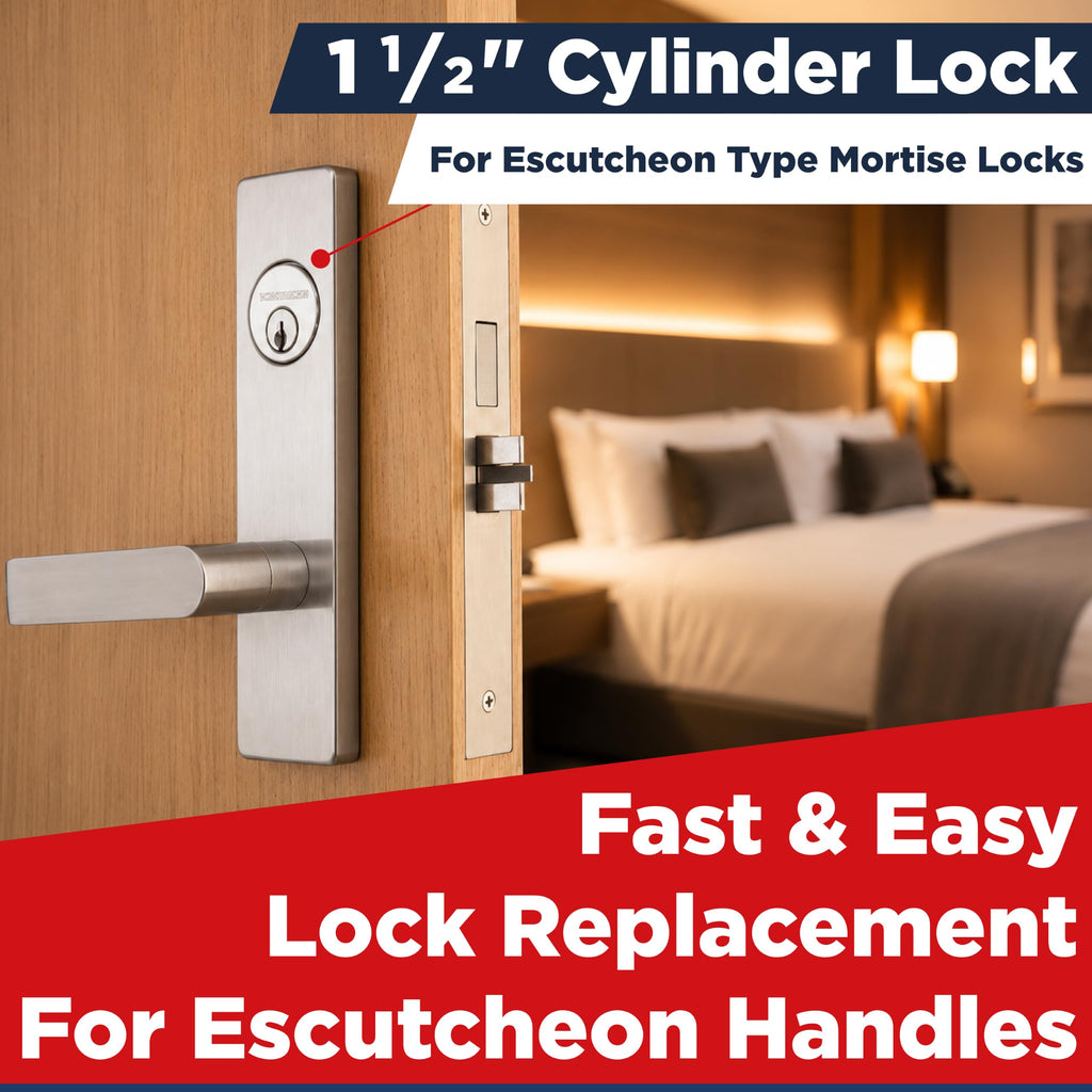 Mortise Lock Set Interior Door | Grade 1 Commercial Door Handle with Lock | ANSI Certified Mortise Cylinder Lock for