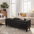 51 Inch Storage Ottoman Bench,Large End of Bed Storage Bench | Faux Leather Ottoman with Storage,30