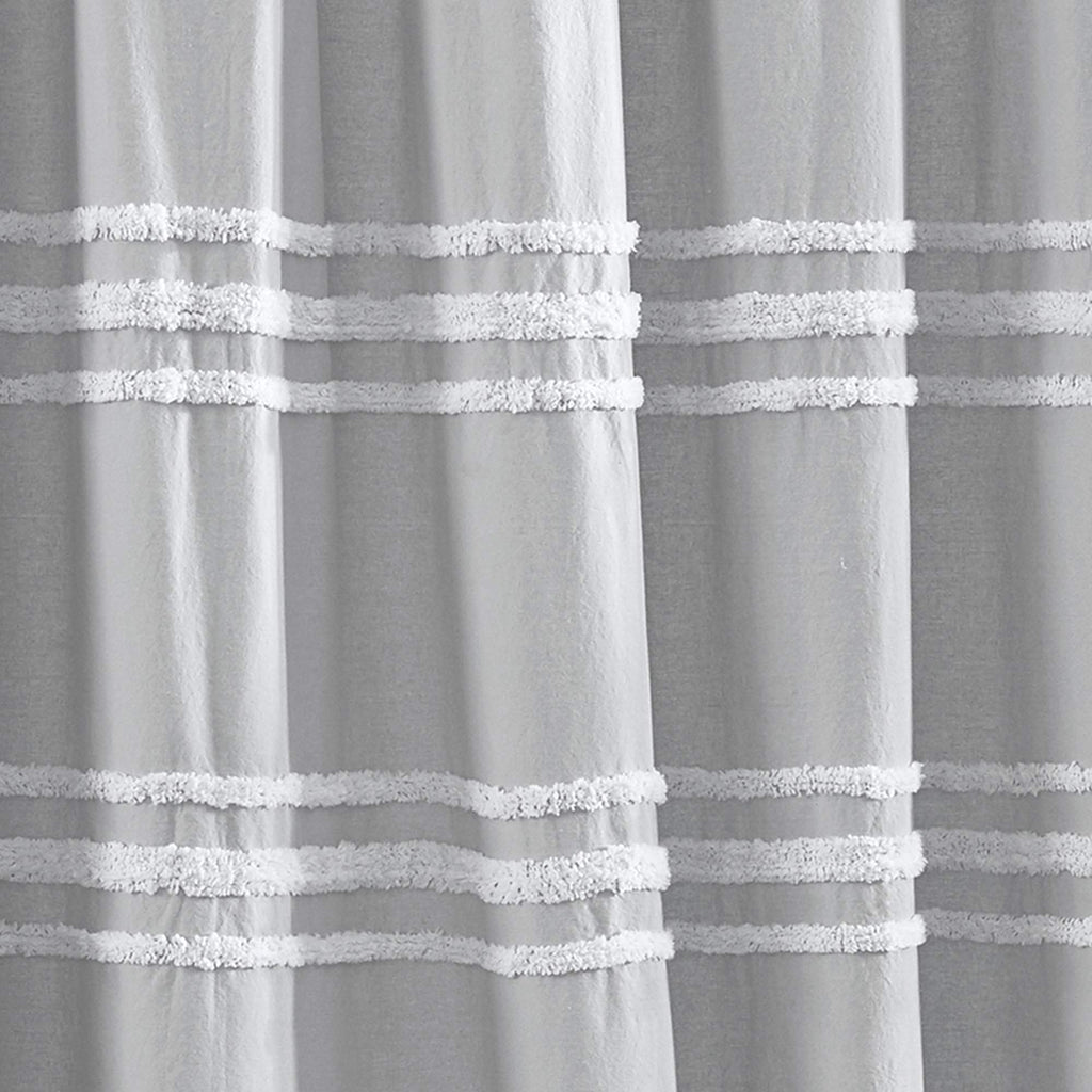 Chenille Stripe 100% Cotton Fabric, 72 x 72 inches, Grey