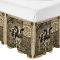 Holstein Cow Bed Skirt Size Bed Skirting 16 Inch Drop Adjustable Elastic Dust Ruffles Wrap Around Bedskirt