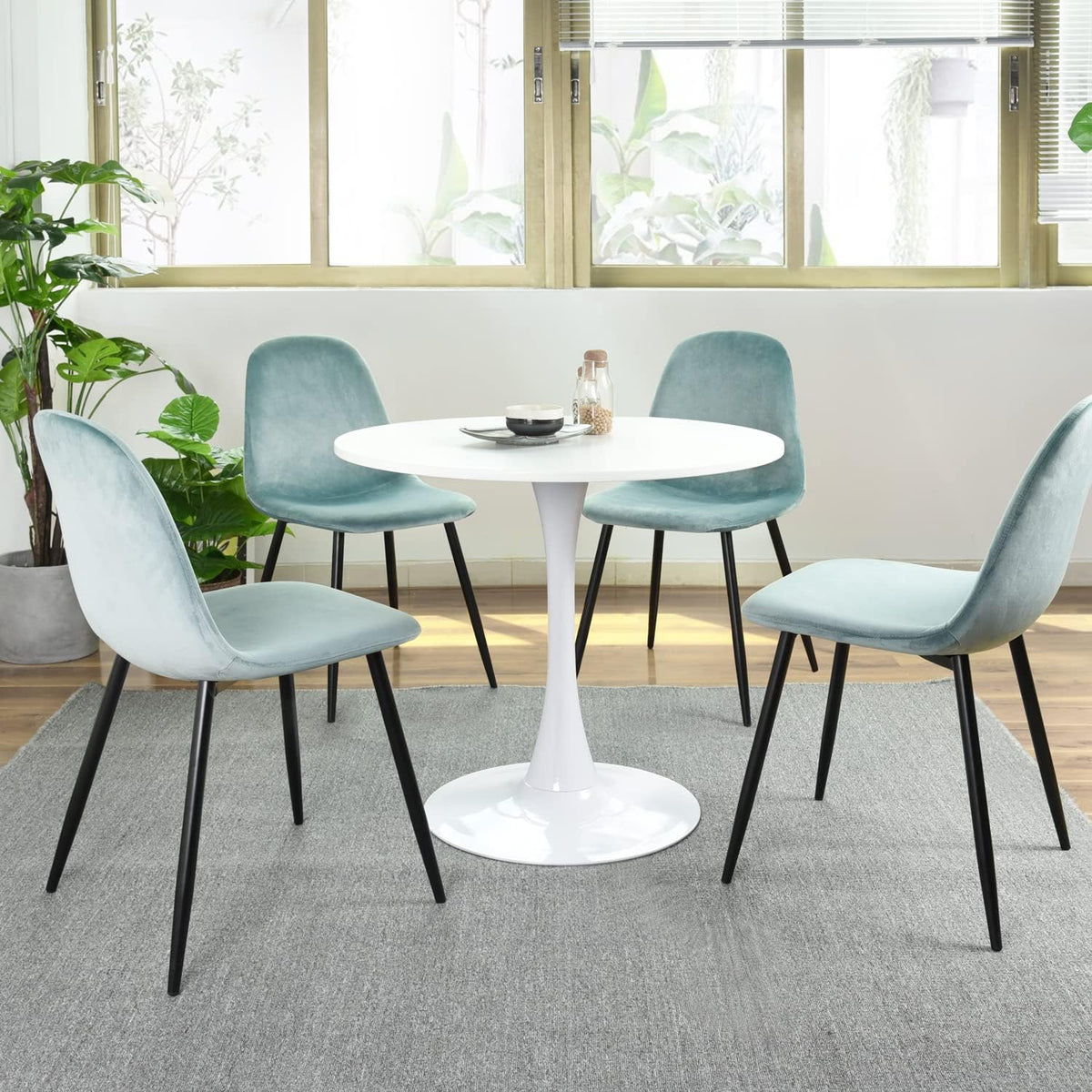 Inspired Saarinen Style Tulip Round Pedestal Dining Table — White, 31.5″ Round