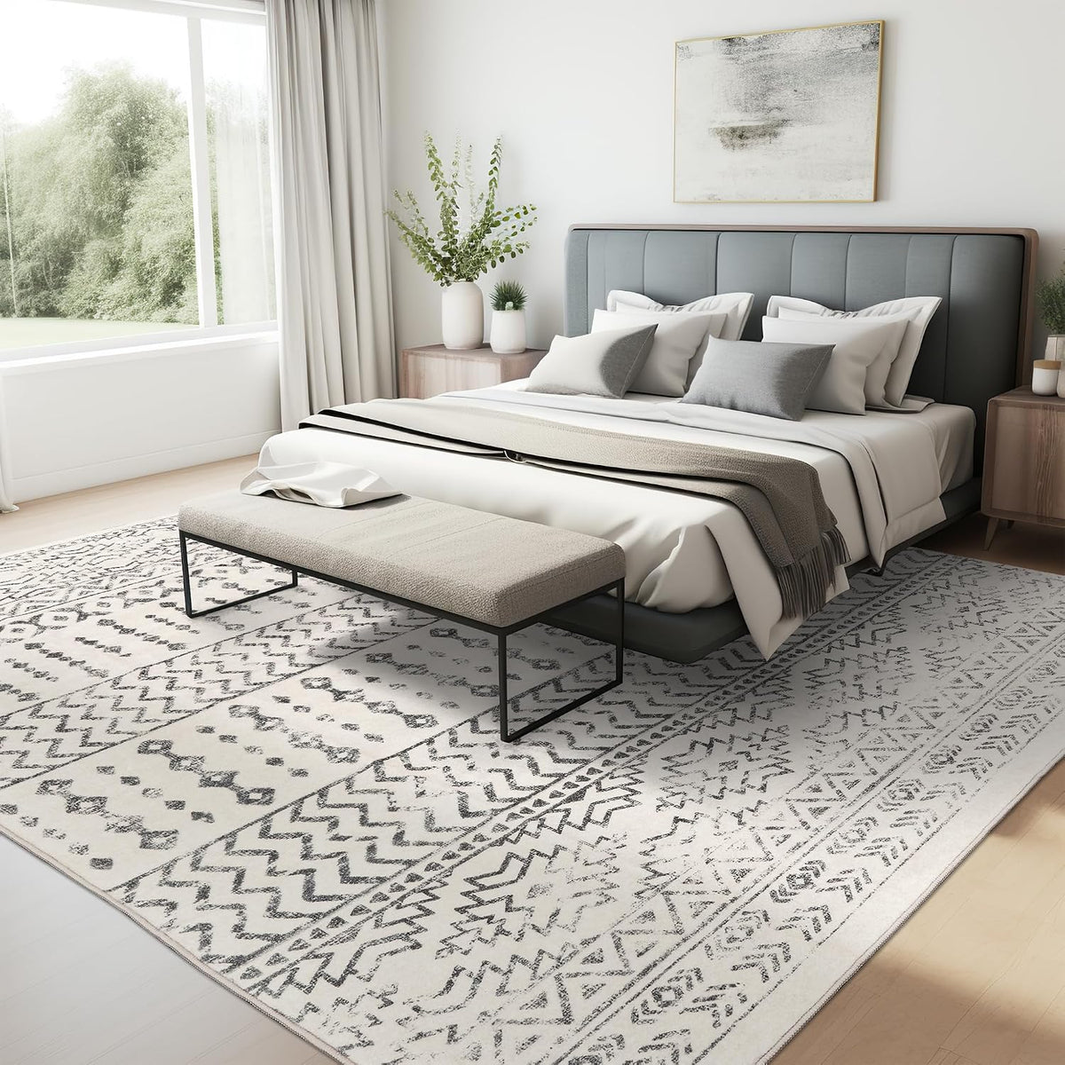 Area Rugs, Large Washable Area Rug, Ivory
