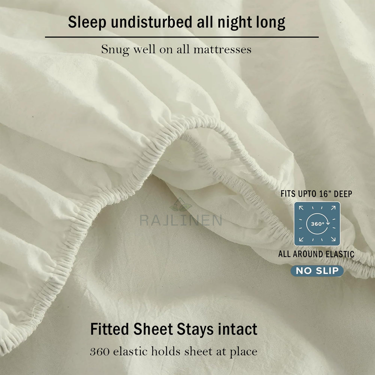 Waterbed Sheets Set, Cotton, Fits Up to 16 Inch Deep Pockets, Attached Fitted and Flat Sheets, 4