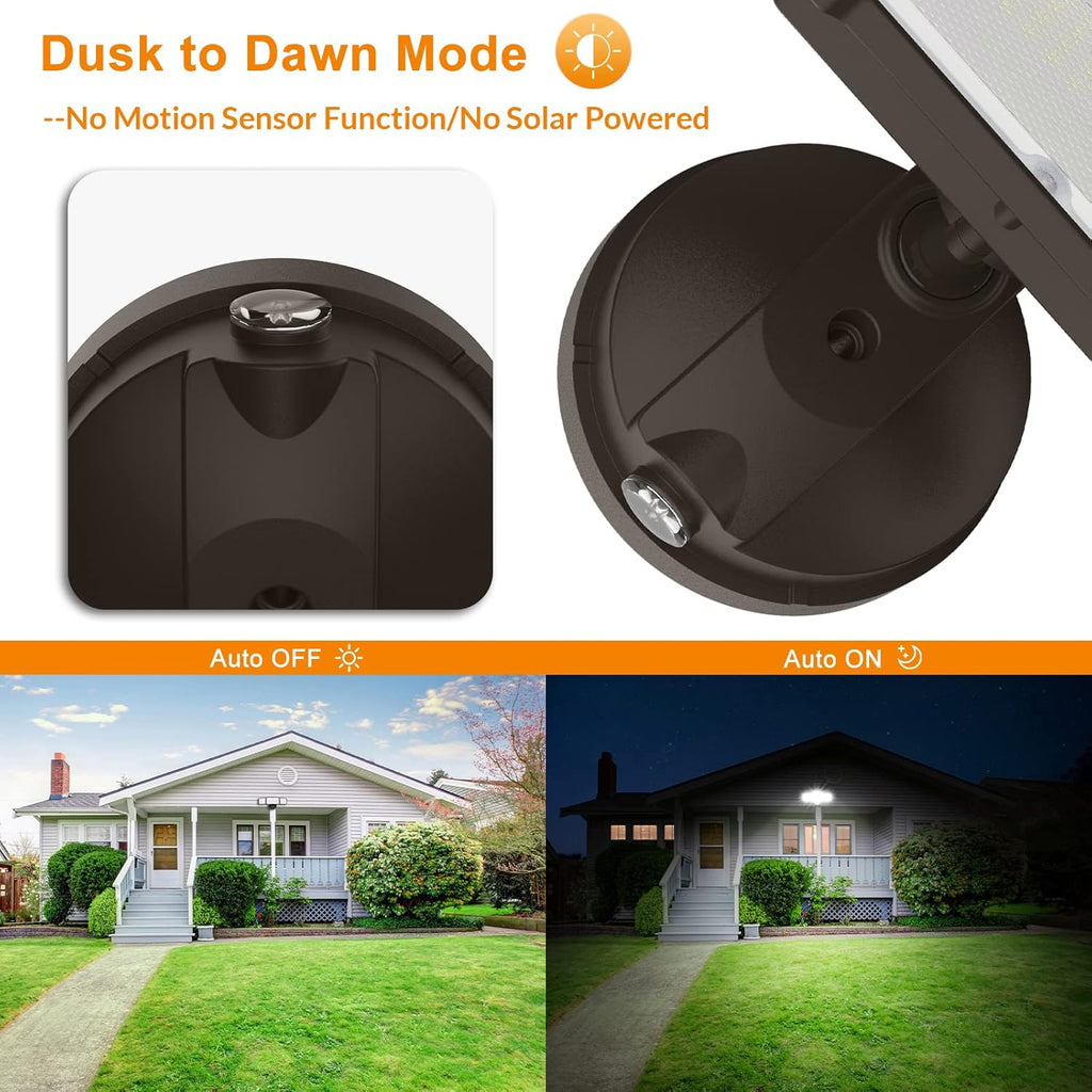 LED Outdoor Flood Lights 3500LM 35W Security Light Dusk to Dawn | 5500K White Light, IP65 Waterproof, Hardwired, Easy
