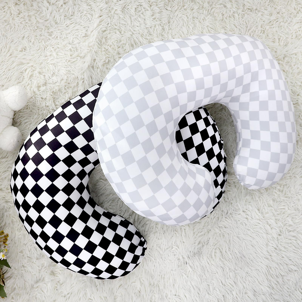2 Pack Nursing Pillow Cover, Stretchy Removable Case for Breastfeeding Pillows, Ultra Soft Comfortable Slipcover for