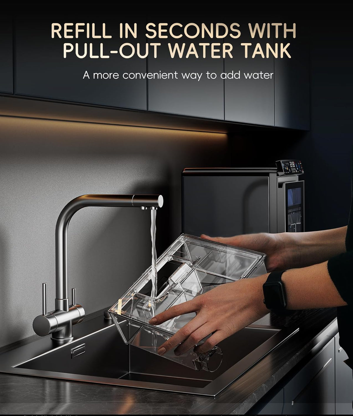 Nugget Ice Maker Countertop, Smart Pebble Ice Machine with APP Control, 44 lbs Per Day Soft Pellet Chewable Ice