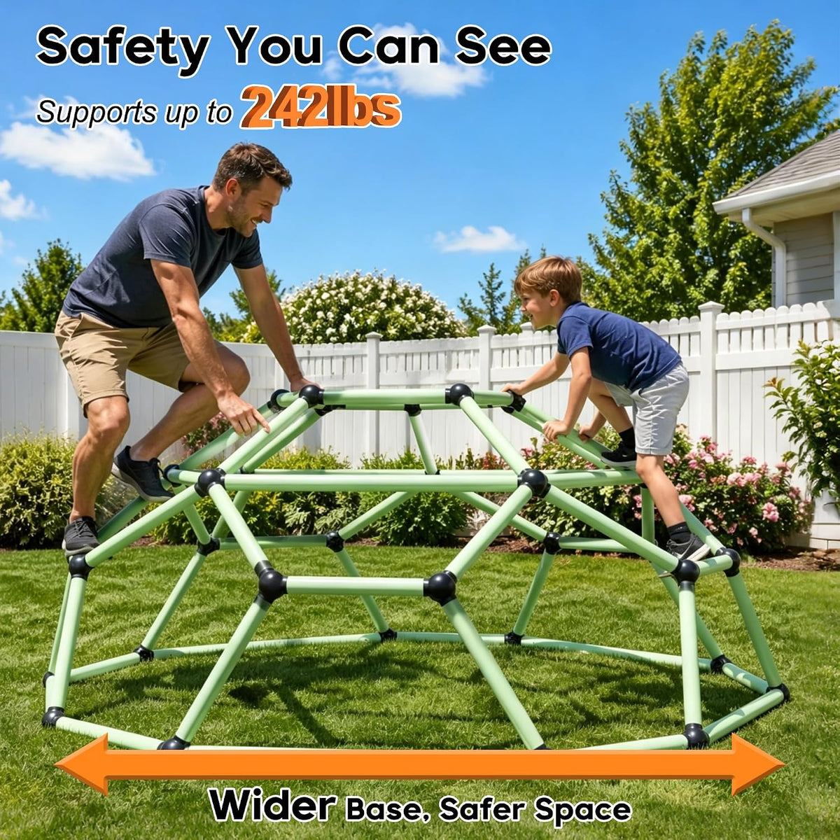 6.5FT Climbing Dome, Kids Outdoor Toys, Geometric Dome Climber