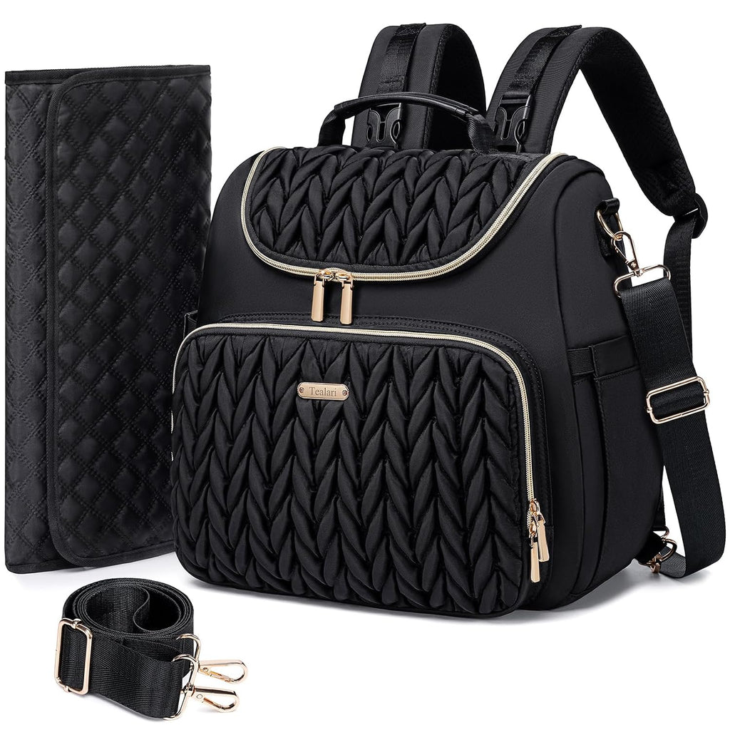 4 in 1 Convertible Diaper Bag Backpack,Waterproof Baby Diaper Bag with Changing Pad,Converts into Baby Tote
