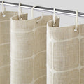 Linen Shower Curtain, Beige Boho Farmhouse Fabric Shower Curtains , Natural Waterproof Cloth Weighted Textured Modern